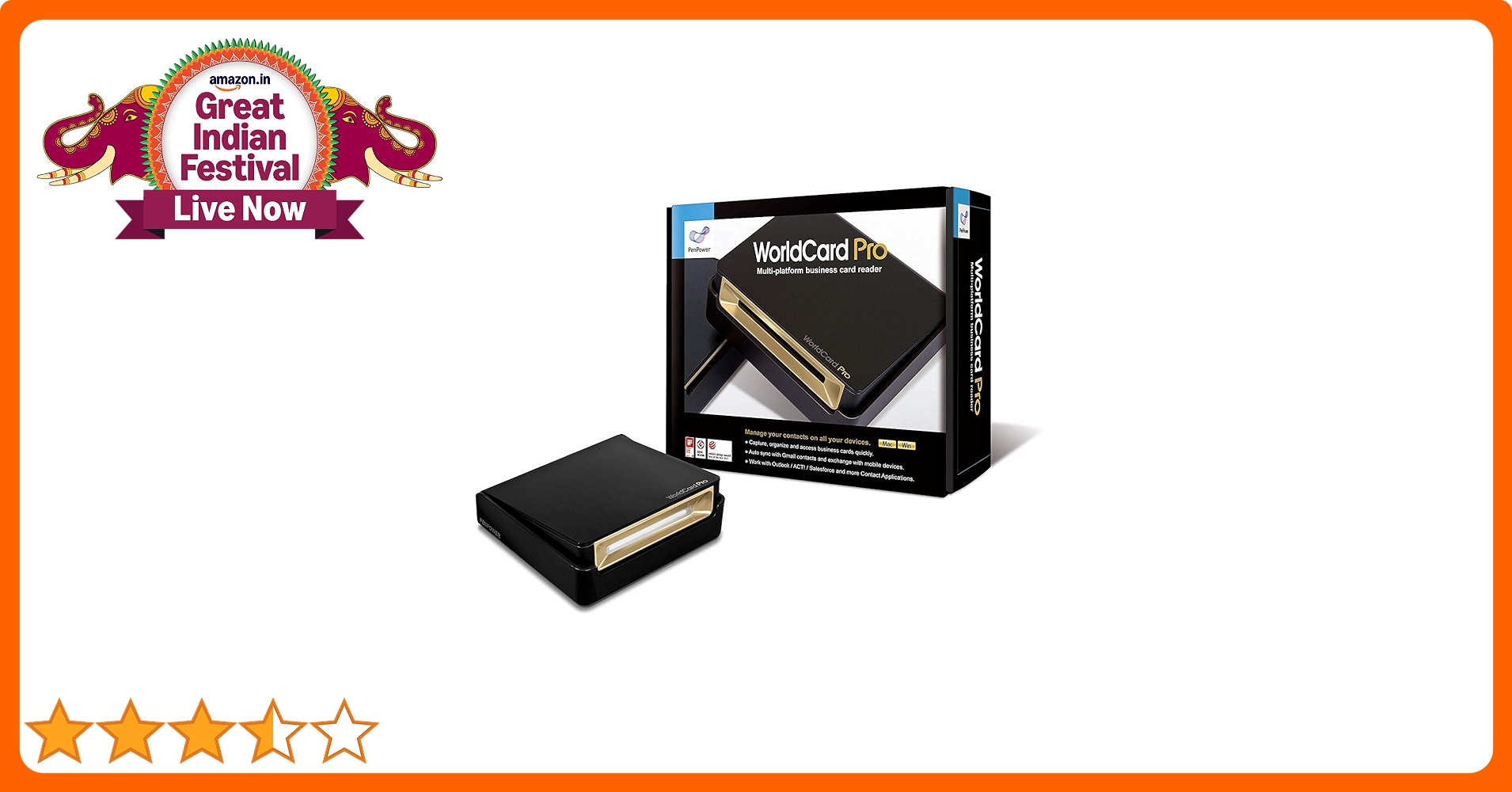 PenPower WorldCard Pro Business Card Scanner for Windows and
